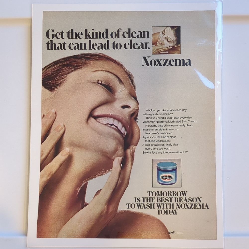 Noxzema 1972 Seventeen Magazine Vintage Ad, Skincare, Print Advertisement, 70s